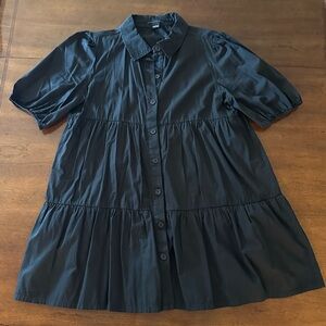 Sanctuary Black Tiered Short Sleeve Shirt Dress Size L